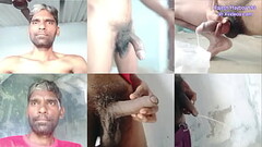 Rajesh Playboy 993 naked foreskin big hairy uncut cock masturbating showing bubble butt and cumming in the cover. Big cumshot and pissing in the bathroom pee Thumb