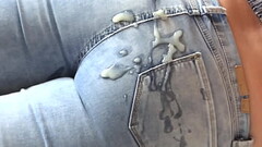 My step brother-in-law'_s big cock makes me cum on my ass with my jeans on Thumb