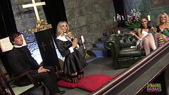Religious milfs offer up their big boobs and itchy pussies for the group sex inside the church Thumb