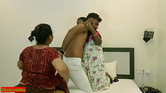 Indian Bengali housewife and her hot amateur threesome sex ! With Dirty audio Thumb