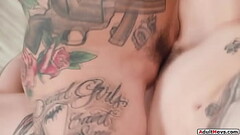 AdultMovs.com - Busty tattooed milf is licked and rimmed Thumb