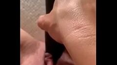 MILF Fucks Pussy with Curling Iron Thumb
